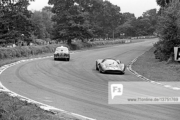 'Ted Worswick-Peter Clarke´s Austin-Healey 3000 racing in the BOAC 500  Brands Hatch  England 1967. '
