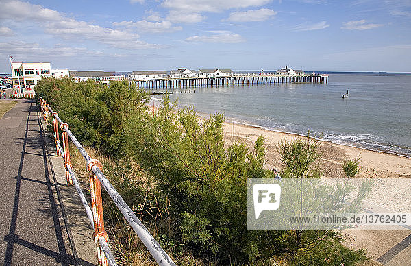 Pier and beach  Southwold  Suffolk  England