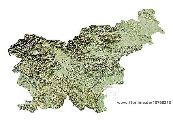 Reliefkarte von Slowenien. Diese Karte wurde aus Höhendaten erstellt.