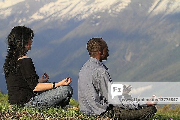 Meditation in den Bergen.