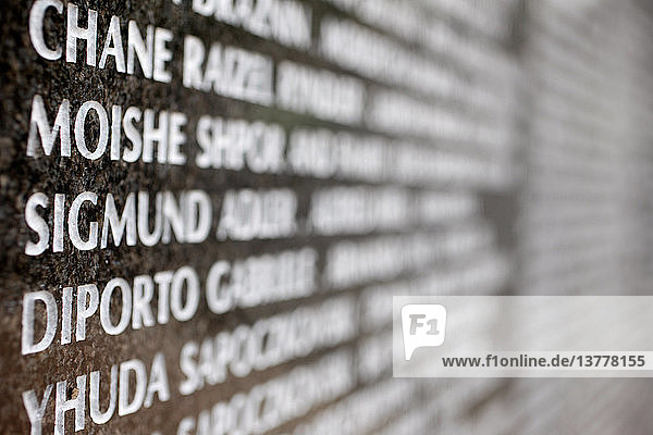 The Holocaust Memorial  Miami Beach Wall of names