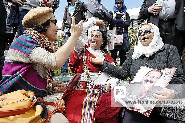 Tunesische Frauen auf dem Weltsozialforum in Tunis.
