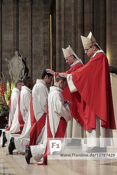 Handauflegung  Weihesakrament  Priesterweihe  Notre-Dame de Paris  Kathedrale Notre-Dame de Paris.