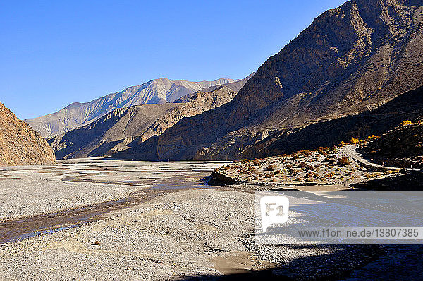 Das Tal des Kali Gandaki-Flusses  das nach Mustang führt