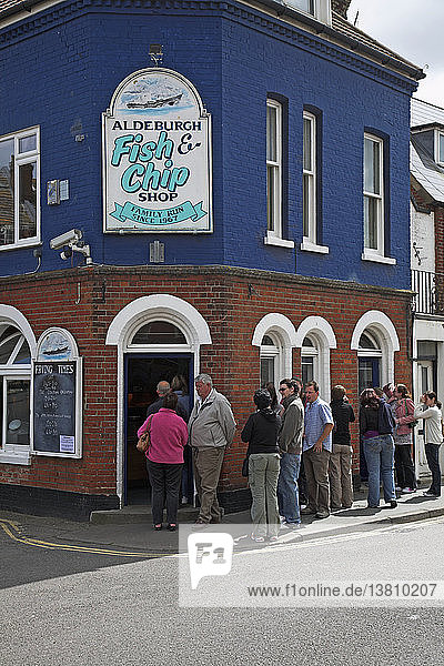 Aldeburgh ist bekannt für seine traditionelle Fisch- und Pommesbude.