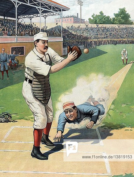 Baseball Play at the Plate 1897