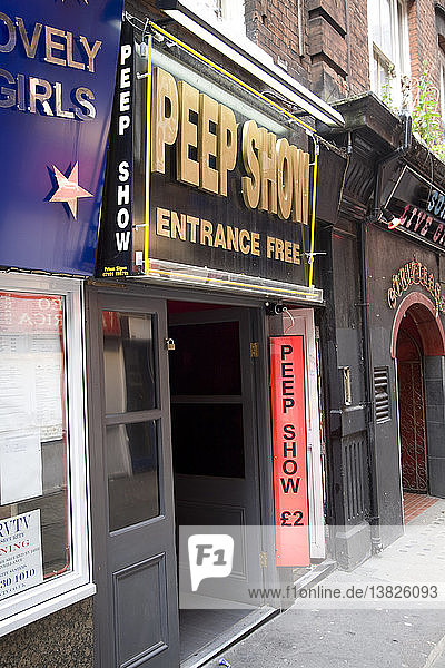 Peepshow-Eingang  Soho  London  England