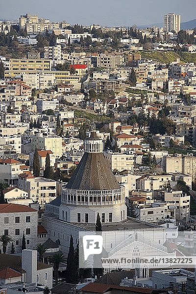 Basilika und Stadt Nazareth  Nazareth  Israel.