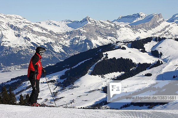 Skifahrer in Megeve  Frankreich
