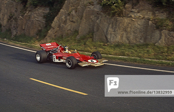 French GP  Clermont Ferrand  5th July 1970. Jochen Rindt  Lotus-Cosworth 72C  race winner.