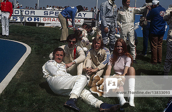 Graham HIll and Ronnie Peterson  Questor GP  Ontario  28th March 1971.