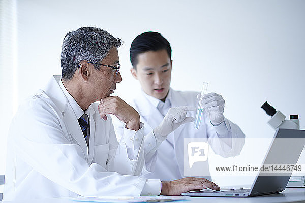 Japanese researchers in the lab