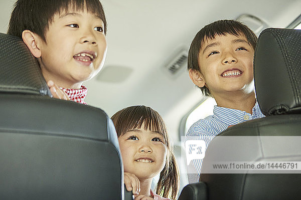 Japanese family in the car