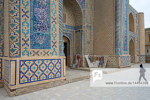 Door to Ulugh Beg Madrasa in Bukhara  Uzbekistan  Central Asia