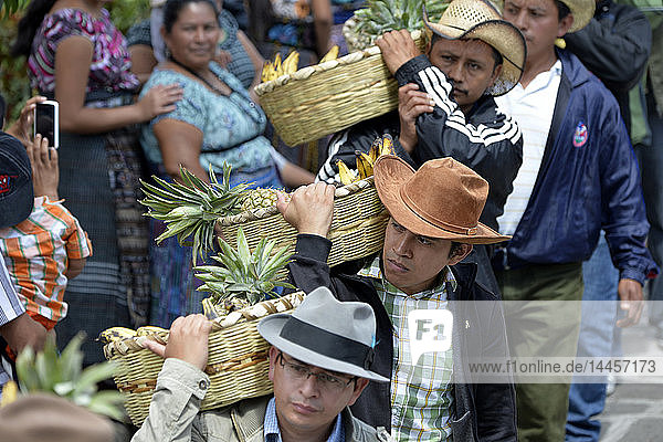 ceremony during Holy Week  San Pedro  lake Atitlan  Guatemala  Central America.