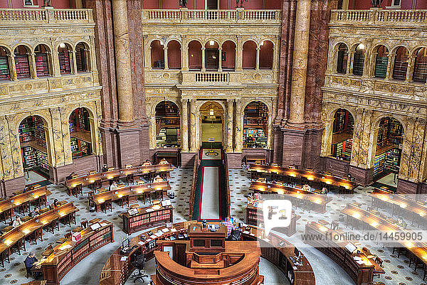 Main Reading Room  Library of Congress  Washington D.C.  United States of America  North America