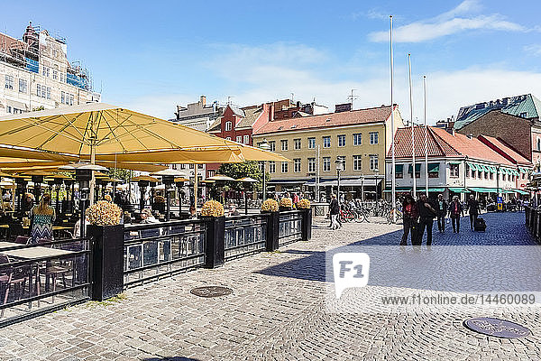 Lilla Torg oder der kleine Platz in der Altstadt  Malmö  Bezirk Skane  Schweden