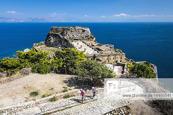The Old Fortress and Corfu Town in the Ionian Islands  Greece