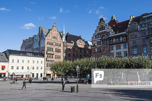 Historische Häuser  Stortorget  großer zentraler Platz von Malmö  Schweden  Skandinavien