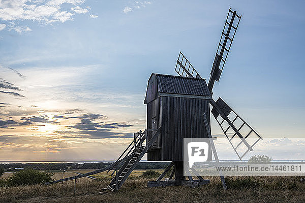 The windmills of Oland  UNESCO World Heritage Site  Sweden  Scandinavia
