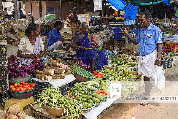 Fruit and vegetable stall at Conemara market  in Kerala  India