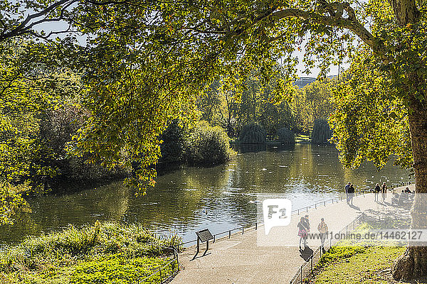 Blick auf den St. James's Park See im St. James's Park  London  England