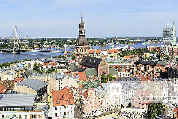View of Old Town  UNESCO World Heritage Site  Riga  Latvia