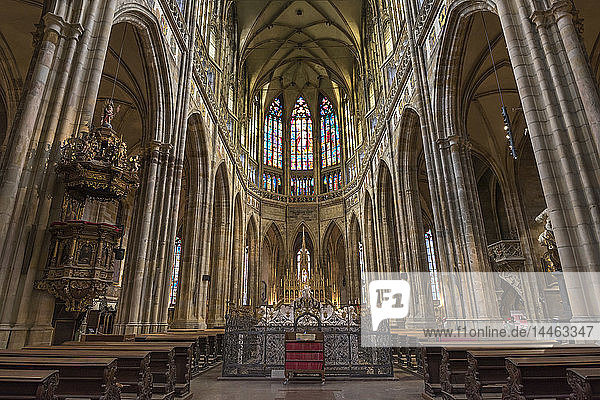 St. Vitus Cathedral  Prague Castle  Mala Strana  UNESCO World Heritage Site  Prague  Czech Republic  Europe