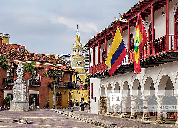 Rathaus  Plaza de la Aduana  Altstadt  Cartagena  Departamento Bolivar  Kolumbien  Südamerika