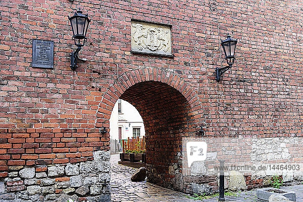 Original Old Town Wall gate UNESCO World Heritage Site Riga Latvia