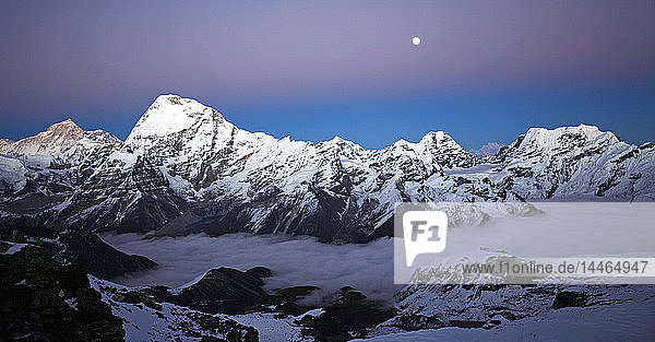 Makalu and Chamlang from Mera Peak Khumbu Himalayas Nepal