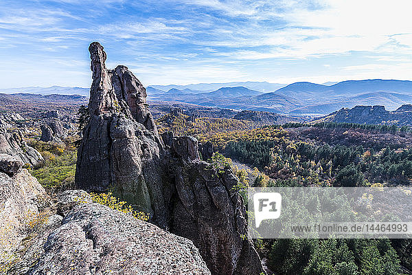Kaleto Rock Fortress view over the rock formations Belogradchik Bulgaria Europe