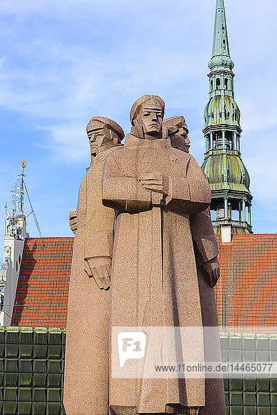 Latvian Red Riflemen Statue Riga Latvia