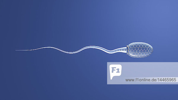 Einzelne futuristische Spermien  3D-Wiedergabe