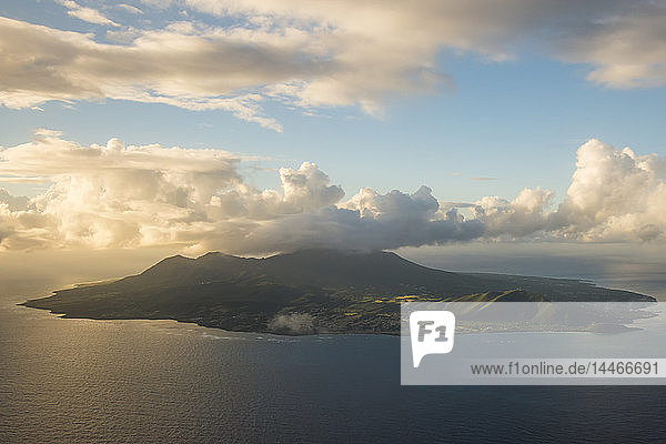 Caribbean  Lesser Antilles  St.Kitts and Nevis  Aerial view of Nevis