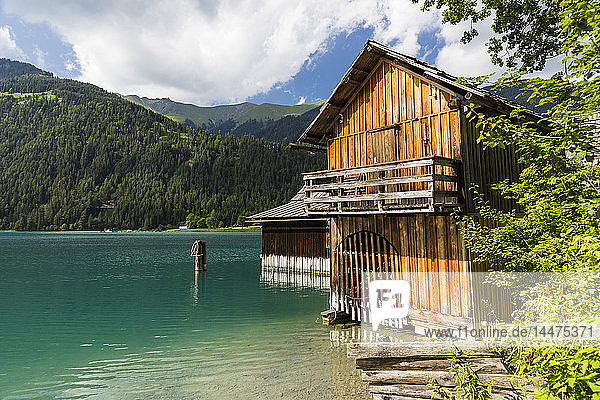 Austria  Lake Weissensee and boat house