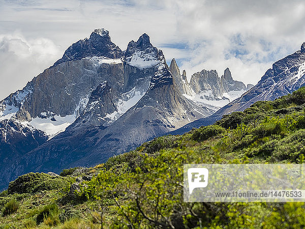 Chile  Patagonia  Torres del Paine National Park  Cerro Paine Grande and Torres del Paine
