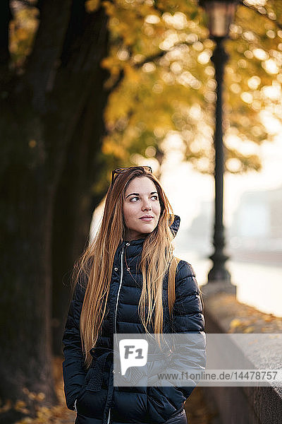 Italy  Verona  portrait of young woman in autumn