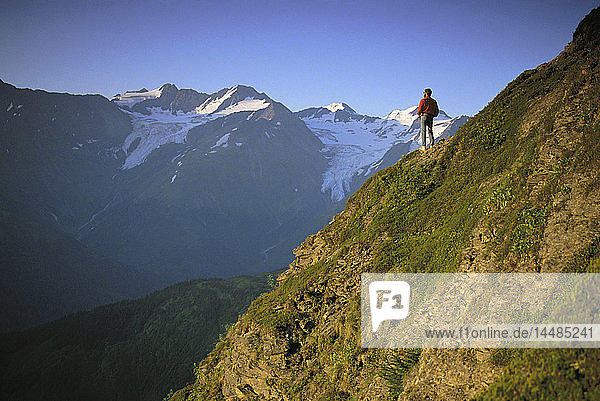 Wanderer Ansichten Chugach Mtns & Hängende Gletscher Alaska