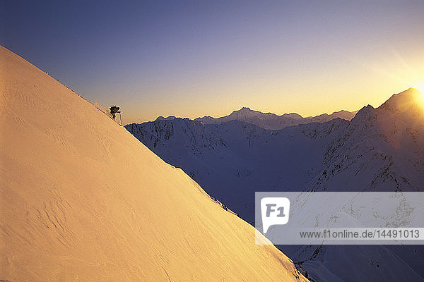 Extrem-Skifahren @ Sunset Winter Southcentral AK