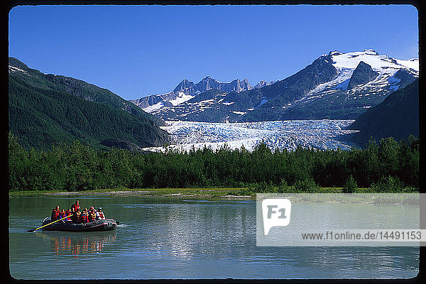 Rafters Mendenhall Gletscher & See Südost Alaska Sommerlandschaft