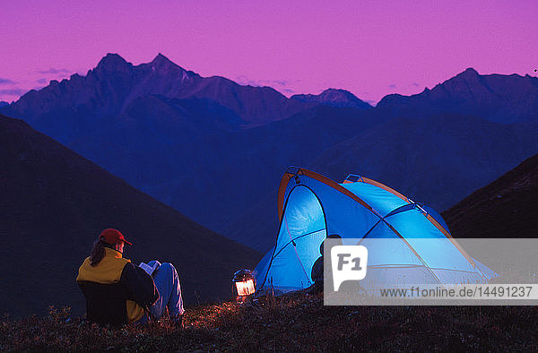 People Camping @ Hatcher Pass Southcentral Alaska Summer Scenic