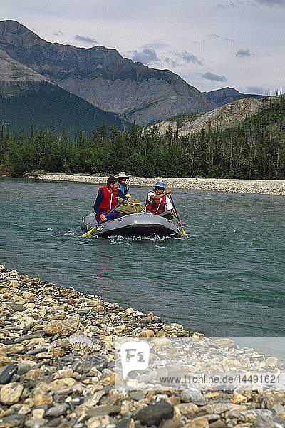 Men Rafting the Kobuk River Gates of the Arctic NP AK AR Summer Endicott Mtns