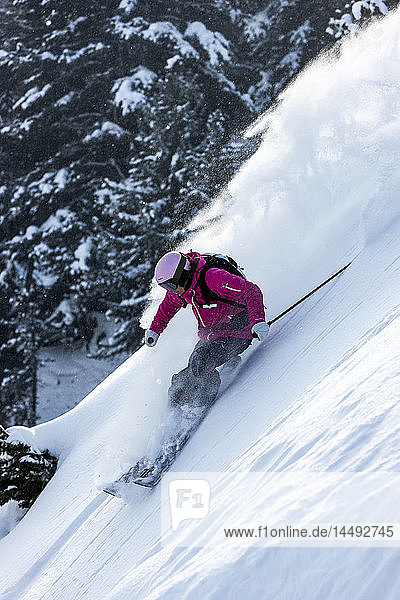 Person skiing low angle view Switzerland