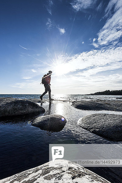 Man hiking Uto Sweden