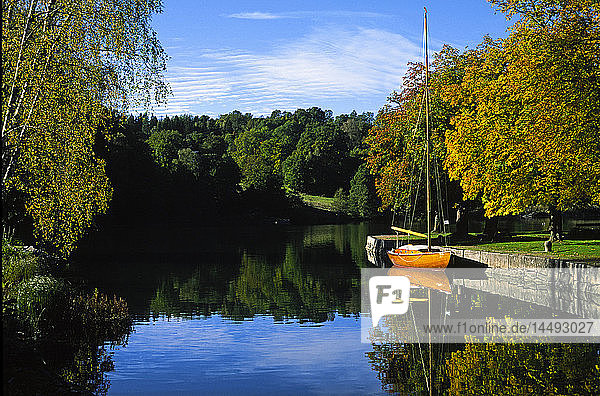 Small boat on river