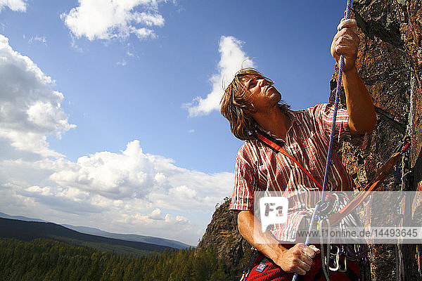 Rock climbing Norrbotten Sweden.