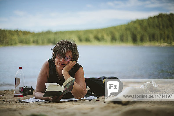 Woman reading book