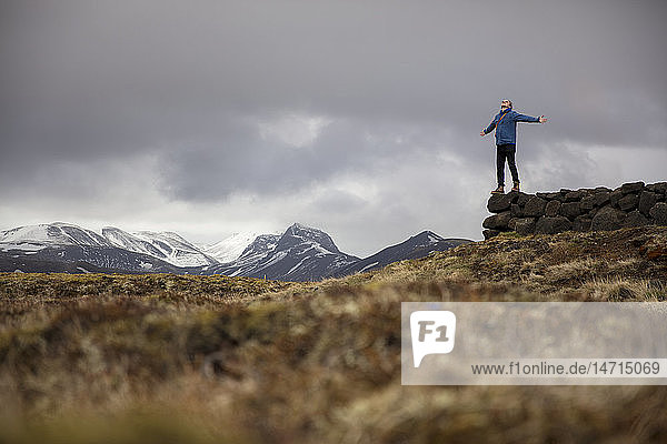 Hiker in mountains