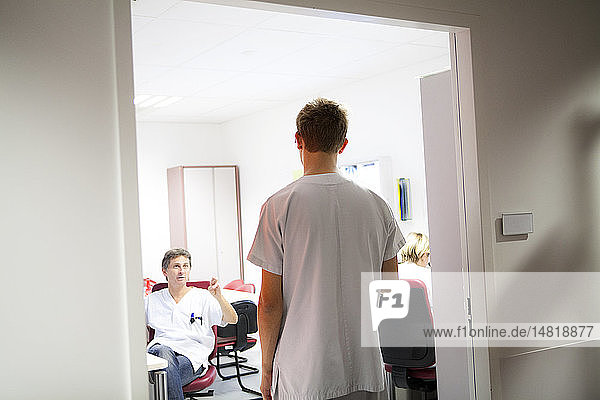 Reportage in the pediatric emergency unit in a hospital in Haute-Savoie  France. A nurse and doctor.